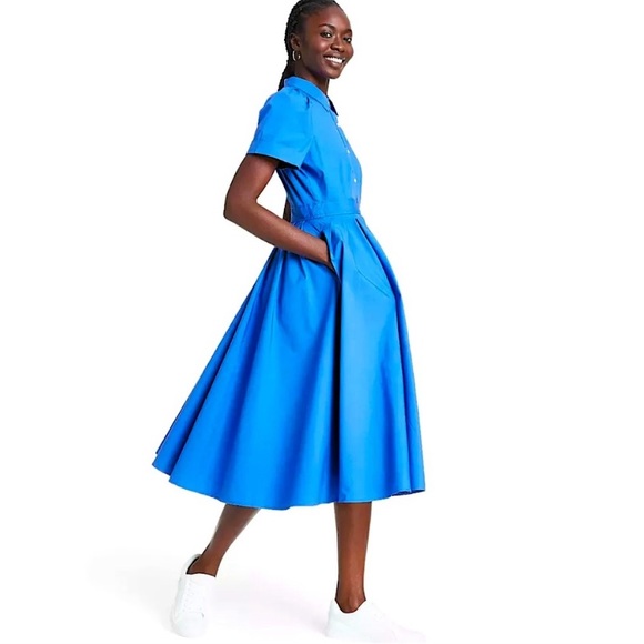 Alexis Dresses Alexis X Target Blue Pleated Fit Flare Full Midi